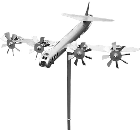 Flygplansvindspinnare, flygplan trädgård vindflagga metall trädgårdsflygplan, metallhantverk flygplan vindspel, väderkvarn, trädgårdsspår väderkvarnar flygplan trädgårdsdekoration för gräsmatta