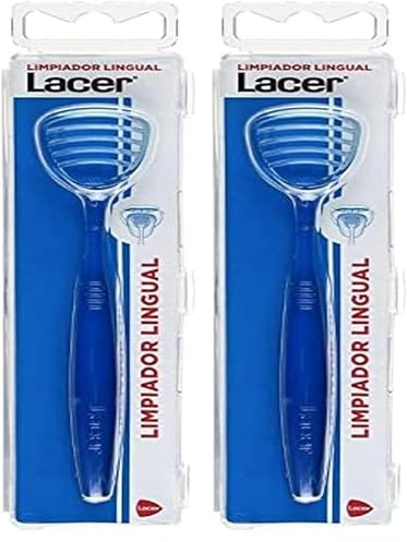LACER CDL - Limpiador Lingual, Higiene Bucal Diaria, Limpia la Lengua, Elimina la Placa Bacteriana, Evita el Mal Olor, Ayuda a Realizar una Mejor Digestión, Uso Diario (Paquete de 2)