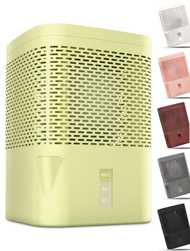 BonAura Deshumidificador sin electricidad – Deshumidificador para sótano, baño, etc. – 680 g – Paquete de recambio incluido – Deshumidificador y deshumidificador granulado en el set – Protección