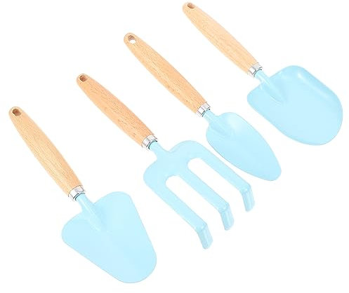 ifundom 1 Satz Gartenschaufel drehende Bodenegge Artefakt Werkzeug Sandkasten gartengeräte gartengeräte für Flache, Spitze Schaufeln Handrechen mit Holzstiel Holzgriff Blue