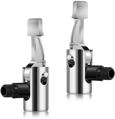 Amabro 2 Stück 8mm Autoventil Adapter,Luftpumpe Fahrrad,Fahrrad Ventile Adapter Ventilschlüssel Tubeless Ventilverlängerung Hebelstecker Air Chucks Reifen Clip Momentstecker Druckluft Reifenfüllnippe
