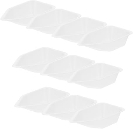 Abaodam 10pcs 70ml Plastic Weigh Boats Scale Food Weighing Dishes Medium Size Kitchen Scale Pans Lab Chemical Boat Supplies