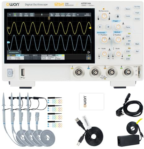 OWON ADS814A 4 Channel 12bits Digital Oscilloscope 100MHz Bandwidth 1.25GSa/s Sampling Rate 50M Storage Depth 700000wfms/s Waveform