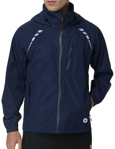Nepest Fahrradjacke Herren Wasserdicht Atmungsaktiv Leicht Reflektierend | Fahrradjacke Herren, Regenjacke, Windjacke, Rennrad, MTB, Radfahren, Pendeln, Touren, 10000mm, UV-Schutz, Packbar, Laufen
