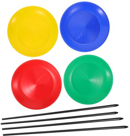 POPETPOP Piatti Rotanti Per Giocolieri Giocattolo Di Abilità Con Bastoncini Set Di Giochi Con Dischi in Plastica Per Numeri Circensi e Intrattenimento Per Ragazza