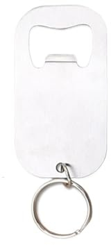 Llavero abrebotellas plano de acero inoxidable (30 unidades), apto for chapas cerveza(K)