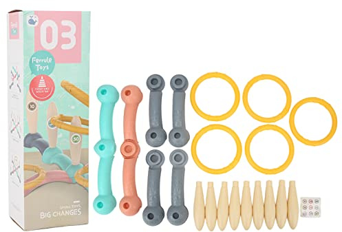 Jeu de Lancer d’Anneaux en Plastique pour Enfants, Jouet de Lancer pour l’intérieur et l’extérieur, Jeu de cerceaux d’Apprentissage du comptage avec Bords Lisses pour Enfants de 3