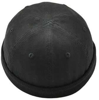 Retro enfärgad melonhatt for ungdomar, medelålders och äldre - Snygg hyresvärdsmössa(Black,XL 60cm)