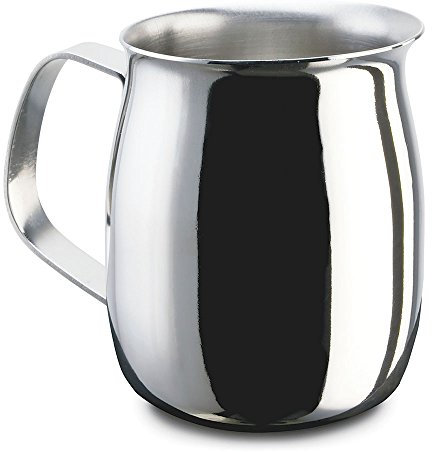 PEZZETTI, Lechera de acero inoxidable, jarra de leche de acero, sin tapa, 4 tazas