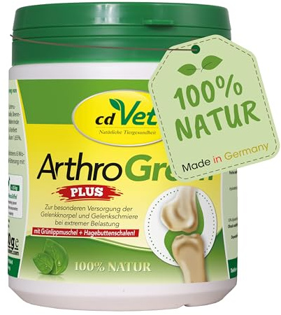 cdVet ArthroGreen Plus 330g - complément alimentaire naturel et efficace pour soutenir les articulations des chiens et des chats avec des vitamines et des minéraux