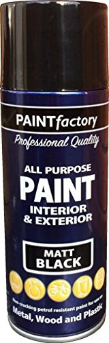 400ml All Purpose Black Matt 1733PR Spray Can Household Car Van Bike Aerosol Paint (1 Pack)