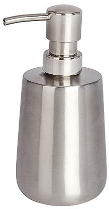Wenko Solid Dosificador Jabón 0.42 L, Acero Inoxidable, Plata, 9x8x16 cm