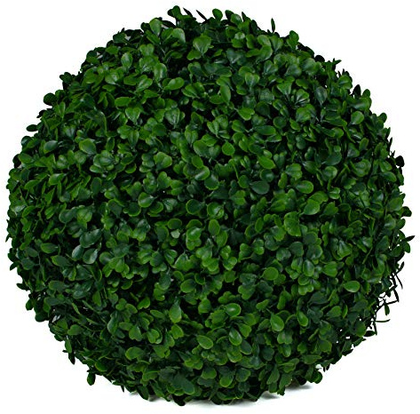 3rd Street Inn Medium Boxwood Topiary Ball - Artificial Plant Set - Indoor/Outdoor Wedding Party Decor - Faux Foliage Garden Sphere - Tree and Bush Substitute (11)
