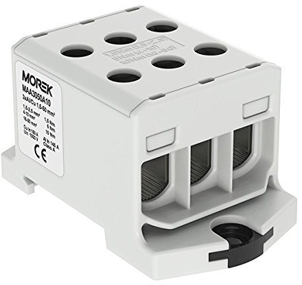 Verteilerblock f. Al/Cu geeignet 6x1,5-50mm2 grau 1pol. 1000V AC/DC Klemme isoliert OTL 50-3 MAA3050A10 Morek 4283