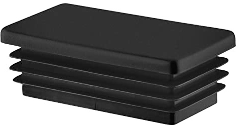 EMFA Bouchon pour Tube Rectangulaire 100x60 mm Noir, Lot de 10 | Embout pour Tube, Bouchon en Plastique, Capuchon Rectangulaire, Polyéthylène PE