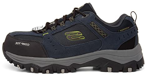 Skechers Men's Greetah Trainers, Blue Navy Suede Leather W Textile Nvbk, 9.5 UK