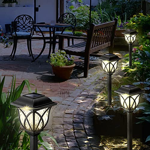Görvitor Solarleuchten Garten, 6 Stück LED Warmweiß Solar Gartenleuchte für Außen mit IP44 Wasserdicht, Solar Wegeleuchte Dekorative Licht Solarlampen für Außen Garten Landschaft Rasen Gehweg