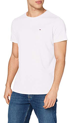 Tommy Jeans herr S/S stickade toppar, Vitt, XS