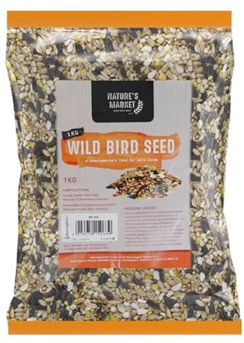 Garden Mile Sunflower Hearts Bird Food 1kg – High Energy Wild Bird Seed Feed for Garden Birds, Premium Outdoor Bird Food for Feeders, Patio & Wildlife Feeding