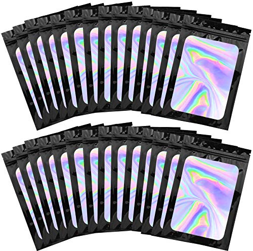 BQTQ 150 Pcs Sacs Refermables Anti-Odeur Sachets, Noir, 10 x 15 cm | Sac de Pochette en Aluminium Pochettes, Sacs d'emballage Refermables Sacs à Odeur sac en Aluminium Réutilisables