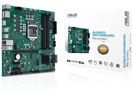 ASUS Pro Q570M-C/CSM LGA1200 (Intel 10th&11th Gen) mATX Commercial Motherboard (PCIe 4.0,1 LAN,Front Panel USB 3.2 Type-C, Intel vPro,2X DP,TPM 2.0 IC,COM debug Header,self-Recovering BIOS,ACCE)