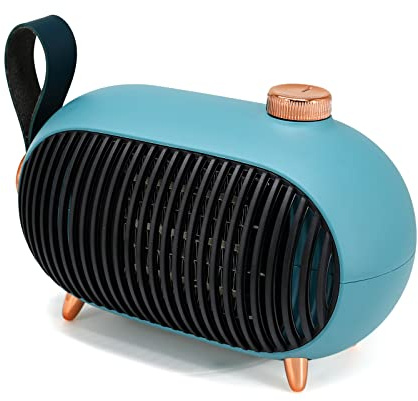 METKIIO Portable Mini Small Space Heater for Home and Office – Energy-Efficient with Overheating Protection – Retro Heater for Bedroom, Camping Tent, RV Trailer,Green