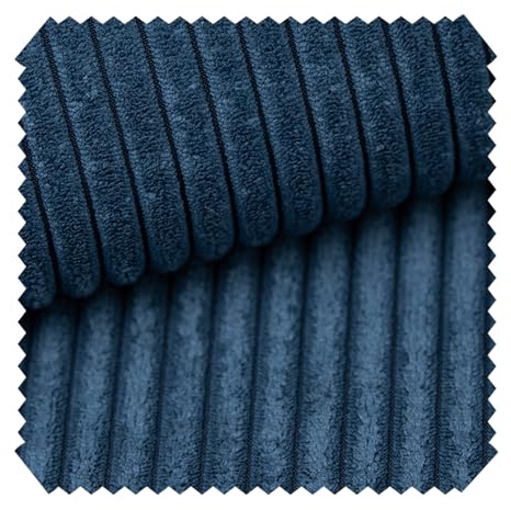 novely® PORTO - Polsterstoff in Breitcord-Optik - Ultraweicher Möbelstoff - Pflegeleichte Meterware 1 lfm | Farbe: 05 Blau