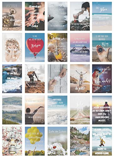 Edition Seidel Set 25 Postkarten Leben & Momente mit Sprüchen - Karten mit Spruch - Geschenk - Dekoidee, Liebe, Freundschaft, Leben, Motivation, Geburtstagskarten lustig Postkarte Karte SW03