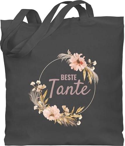 Shirtracer - Baumwolltasche - - Taschen - Beste Tante Trockenblumenkranz Boho Aquarell