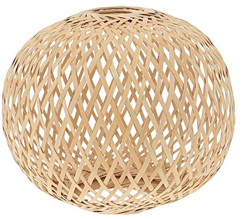 MagiDeal Lampenschirm aus Bambusgewebe, handgefertigt, rustikal, Pendelleuchte, Lampenschirm, Kronleuchter, Abdeckung für Hotel, Küche, Insel, Esszimmer, 21x20cm