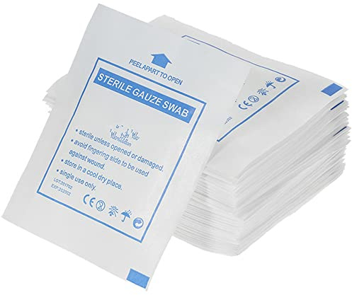 Almohadilla de gasa médica, 30 piezas de gasa no tejida, esponja de gasa de algodón, almohadillas antiadherentes para el cuidado de heridas, almohadillas de vendaje para el hogar, suministros para el