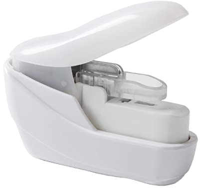 Mini Cute Book Stapleless Stapler, Manual Staplers for Office Home Kid | Eco-friendly and Shredder-friendly, Portable Palm Size, For Files Flyers Brochures Binding