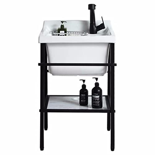 Lavello da Cucina Indipendente Lavabo di Utilità con Rubinetto Lavatoio da Giardino Campeggio Lavabo In Ceramica con Rubinetto Lavelli da Cucina per Garage Ristorante Cucina All'Aperto ( Size : 90*60c