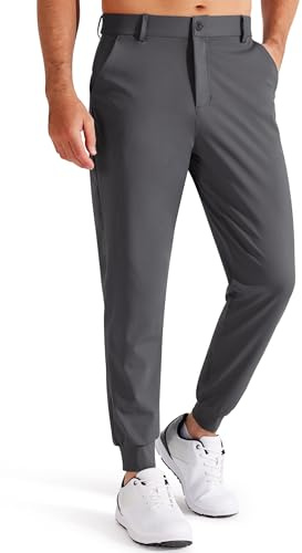 Libin Pantaloni da Golf da Uomo Elasticizzati Slim Fit Jogging Pants Sportivi Abito Pantaloni Lunghi Jogger Tessuto Pants con Tasche