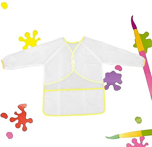 Norhogo Malschürze Bastelschürze Malkittel für Kinder Mit Langen Ärmeln, Malkittel Kinder Bastelschürze Für Mädchen/Junge, Bastelschürze zum Malen Malerei Kochen Essen Basteln, 3-6 Jahre