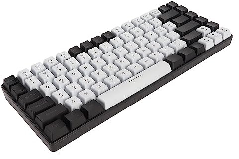 Elprico Gugxiom RGB Mini Portable 80% Mechanical Keyboard, RGB Backlit Ergonomic Silent Mechanical Office Keyboard, No Driver Required Plug & Play for Windows Laptop PC Mac (White)