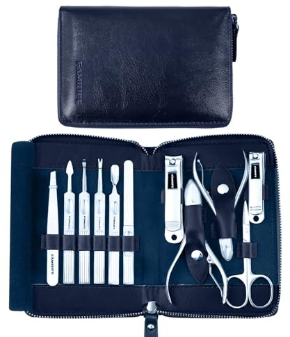 FAMILIFE Stainless Steel Manicure Set 11-in-1 Professional Nail Clipper Kit