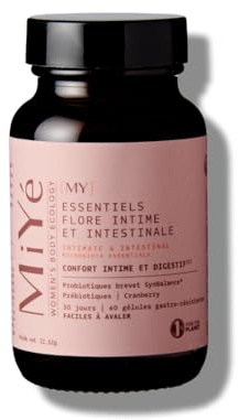 Probiotique flore intestinale & intime Breveté | 4 souches prébiotiques & probiotiques | 60 gélules gastro-résistantes | MiYé