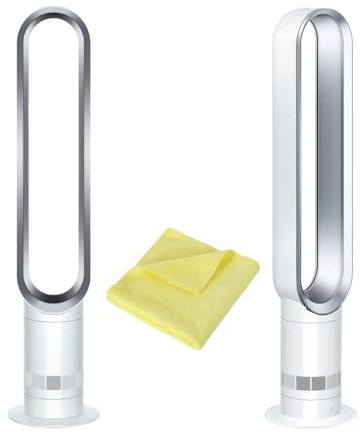 Putztuch & Dyson AM07 - Turmventilator mit Air Multiplier Technologie inkl. Fernbedienung (Weiß/Silber)