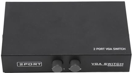 Caja de Conmutación Selectora de Vídeo con Interruptor VGA de 2 Puertos, 2 Entradas, 1 Salida, Caja de Conmutación Hembra VGA a VGA de 15 Pines para PC, TV, Monitor