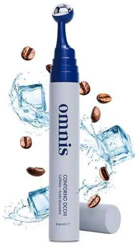 Contorno Occhi Uomo Omnis Uomo - Crema Anti Borse, Occhiaie e Rughe con Acido Ialuronico, Caffeina e Argilerine - Trattamento Sguardo Fresco e Riposato - 15ml (Contorno occhi)