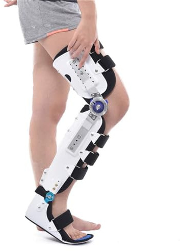 JYMTYCWG Hinged ROM Knee Foot Support Brace, Adjustable Post Knee Support Orthosis Immobilizer Protector, Full Leg Stabilizer Knee Orthosis Splint, Fits Both the Left and Right Leg