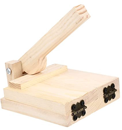 CIYODO Dumpling Wrapper Presser and Convenient Dough Pressing Mold Wooden Manual Kitchen Gadget for Home Cooking and Handmade Dumplings Oak Color Square Design