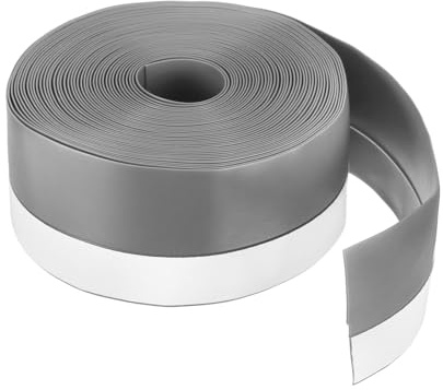 sourcing map Weather Stripping Door Seal 26.25ft x 45mm Silicone Seal Strip for Door Draft Stopper Adhesive Tape Window House Shower Glass Gaps Length 8m, Gray