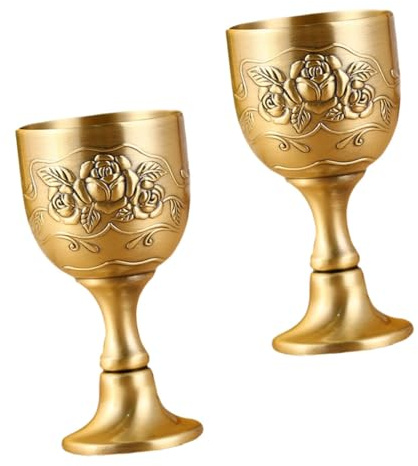 Alipis 2pièces Verres à Liqueur Vintage De Ornés De Décorations Gobelets à Vin Mini-verres à Vin Verre à Whisky