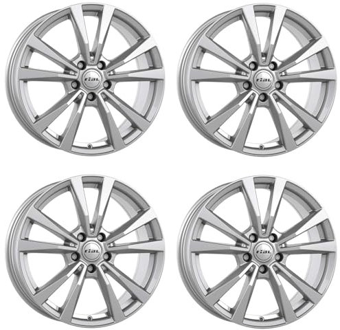 4x Rial Felgen M12 7.5Jx18 ET44 5x112 polar-silber kompatibel mit MERCEDES-BENZ A 45 A B C 43 C 450 C43 AMG 4Matic C CLA E EQA EQB