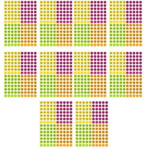 1400 Stück vorpreisige Preisetiketten Aufkleber zum Beschriften von Kleidung, Schmuck, Elektronik, Büchern, Preisaufklebern