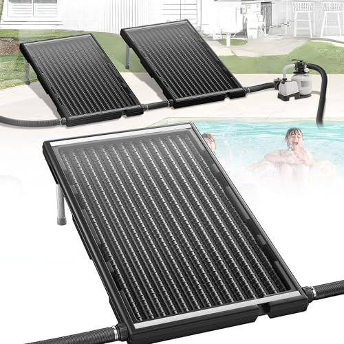 HENGMEI 2er Sets Sonnenkollektor Poolheizung Poolheizungen Solar Heizungen 111.5 x 65cm Pool Heizung Solarmatte für Warmwasser Gartendusche Pool, Vertikales Paneele