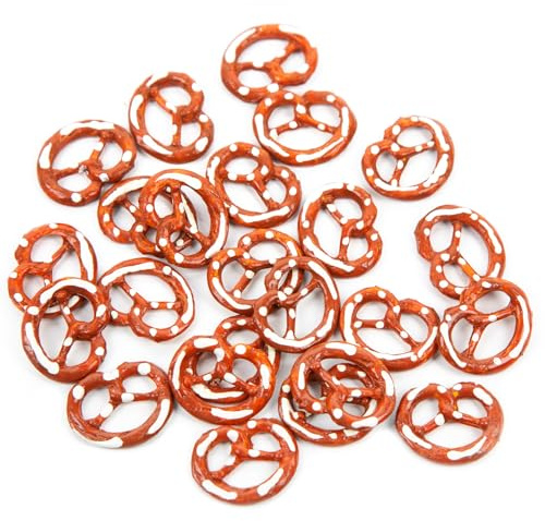 Brezel-Streudeko, 24er Set: Mini Oktoberfest-Tischdeko, Bayern Deko Klein, Bayerische Dekoration für Tracht, Volksfest, Geburtstag & Bierfest, Wiesn Tischdekoration Brezeln, Party Dekoset, 3,5 cm