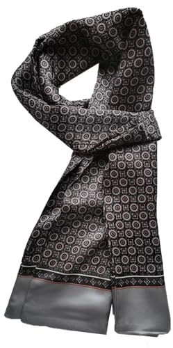 Pupatuch Halstuch Herren 100% Seide Schal Vintage Pattern Seidenschal Herrenschal